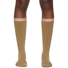 Load image into Gallery viewer, Gucci Lit Amila Mesh Calf Socks in Tan