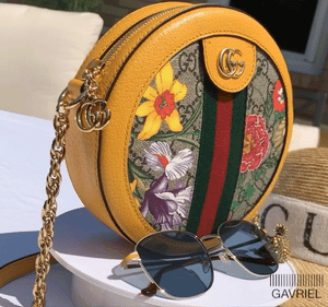 Gucci GG Flora Ophidia Coin Purse in Yellow