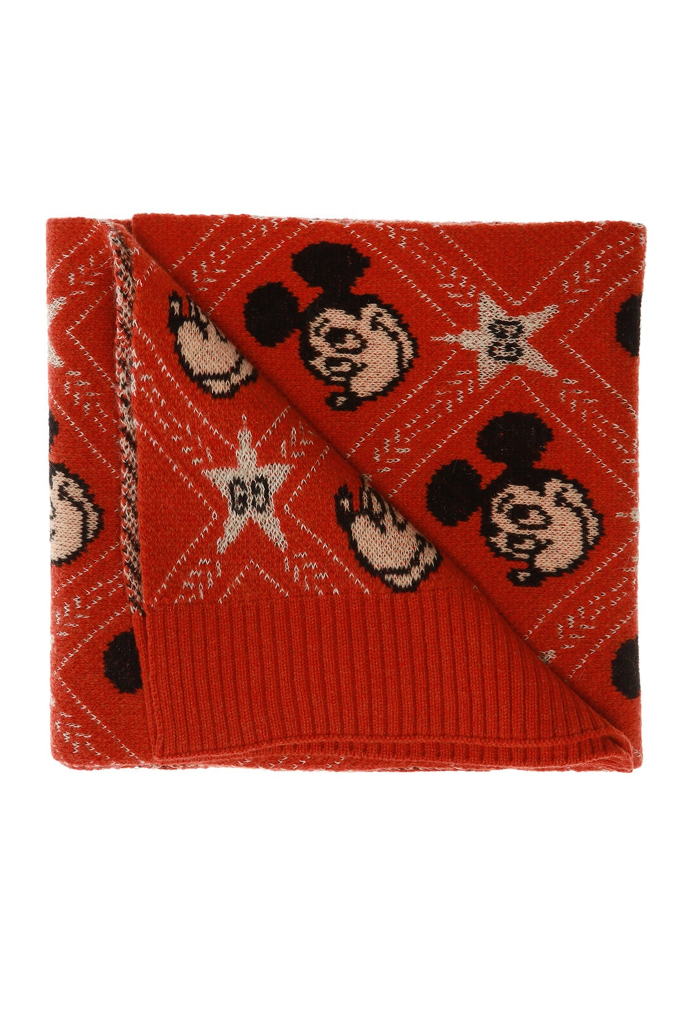 Gucci x Disney Mickey Mouse Wool Scarf in Orange