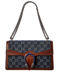Gucci Small Dionysus Shoulder Bag in Blue and Ivory GG