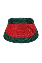 Load image into Gallery viewer, Gucci Manuel Straw Visor in Green
