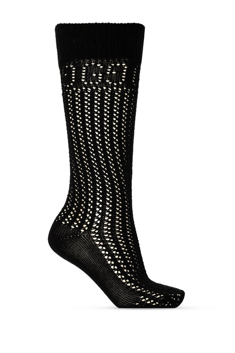 Gucci Knit Knee High Socks with GG Logos in Black