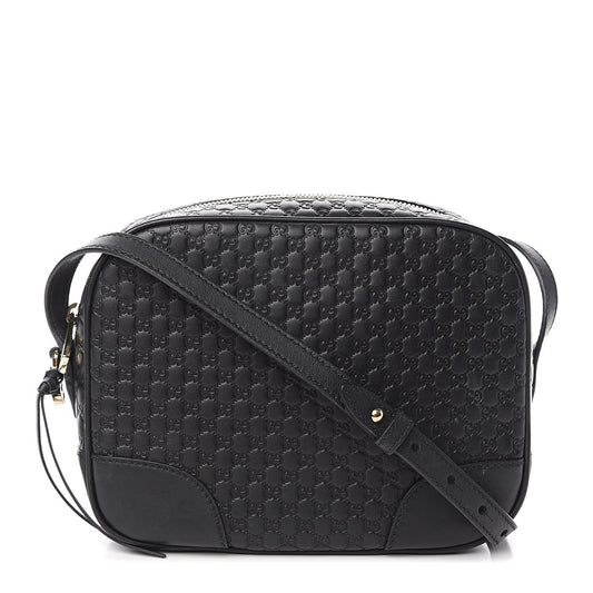 Gucci GG Microguccissima Leather Bree Camera Bag in Black