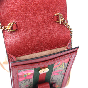 Gucci GG Supreme Monogram Flora Ophidia Phone Case Crossbody in Red