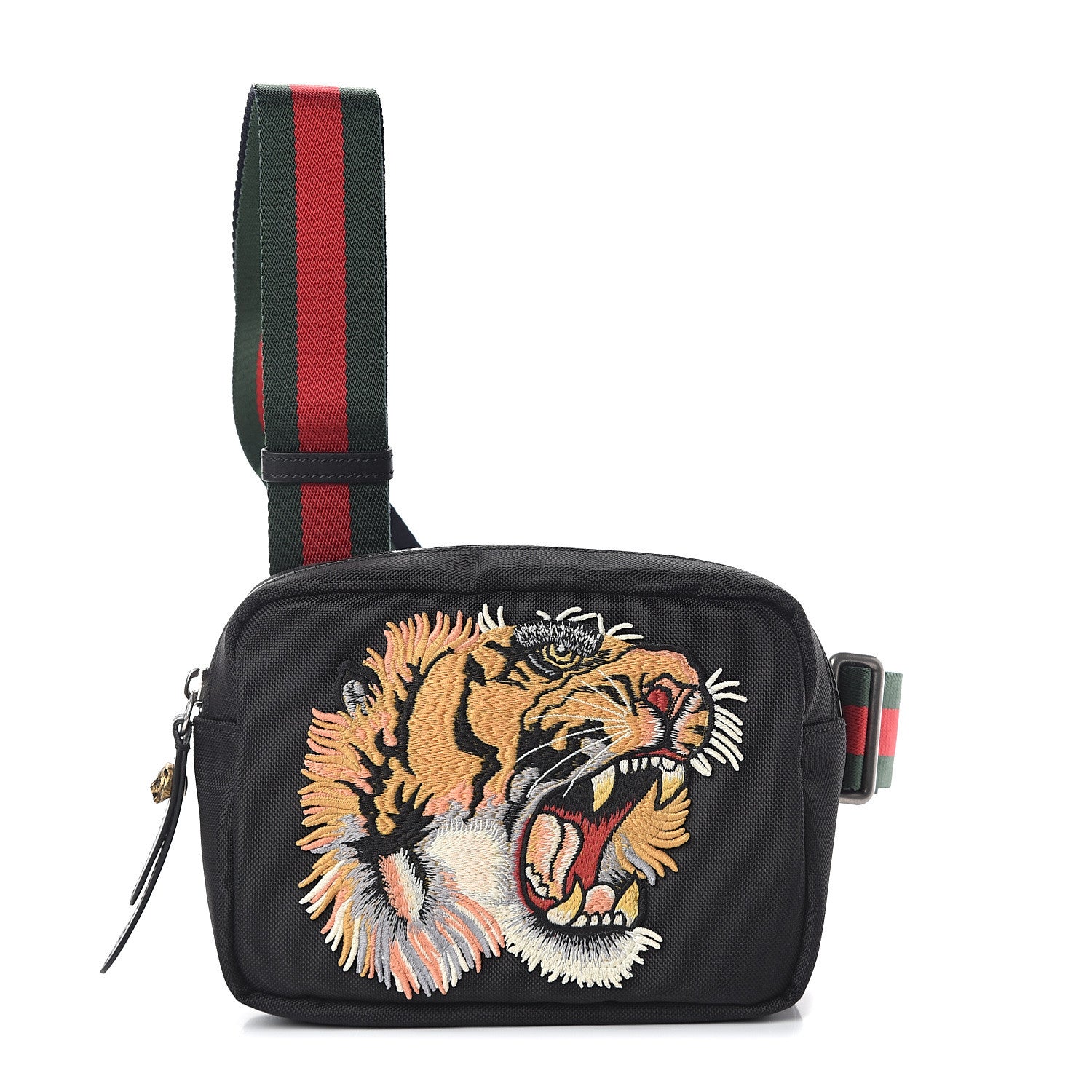 Gucci Embroidered Tiger Messenger Black –