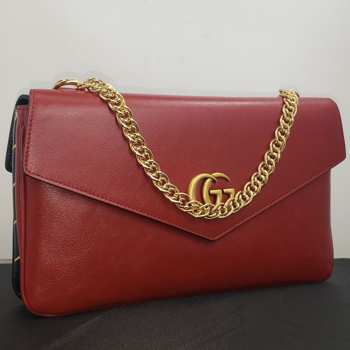 Gucci Thiara Medium Double Envelope Bag Black/Red