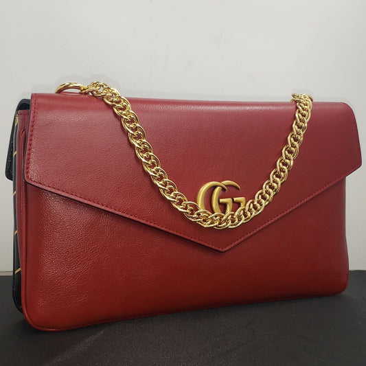 Gucci Thiara Medium Double Envelope Bag Black/Red