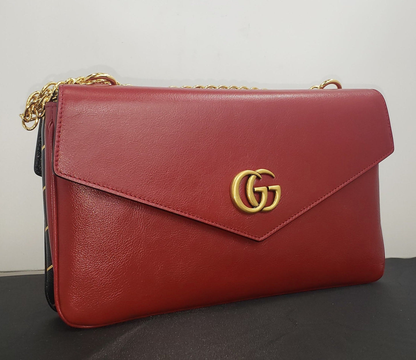 Gucci Thiara Medium Double Envelope Bag Black/Red