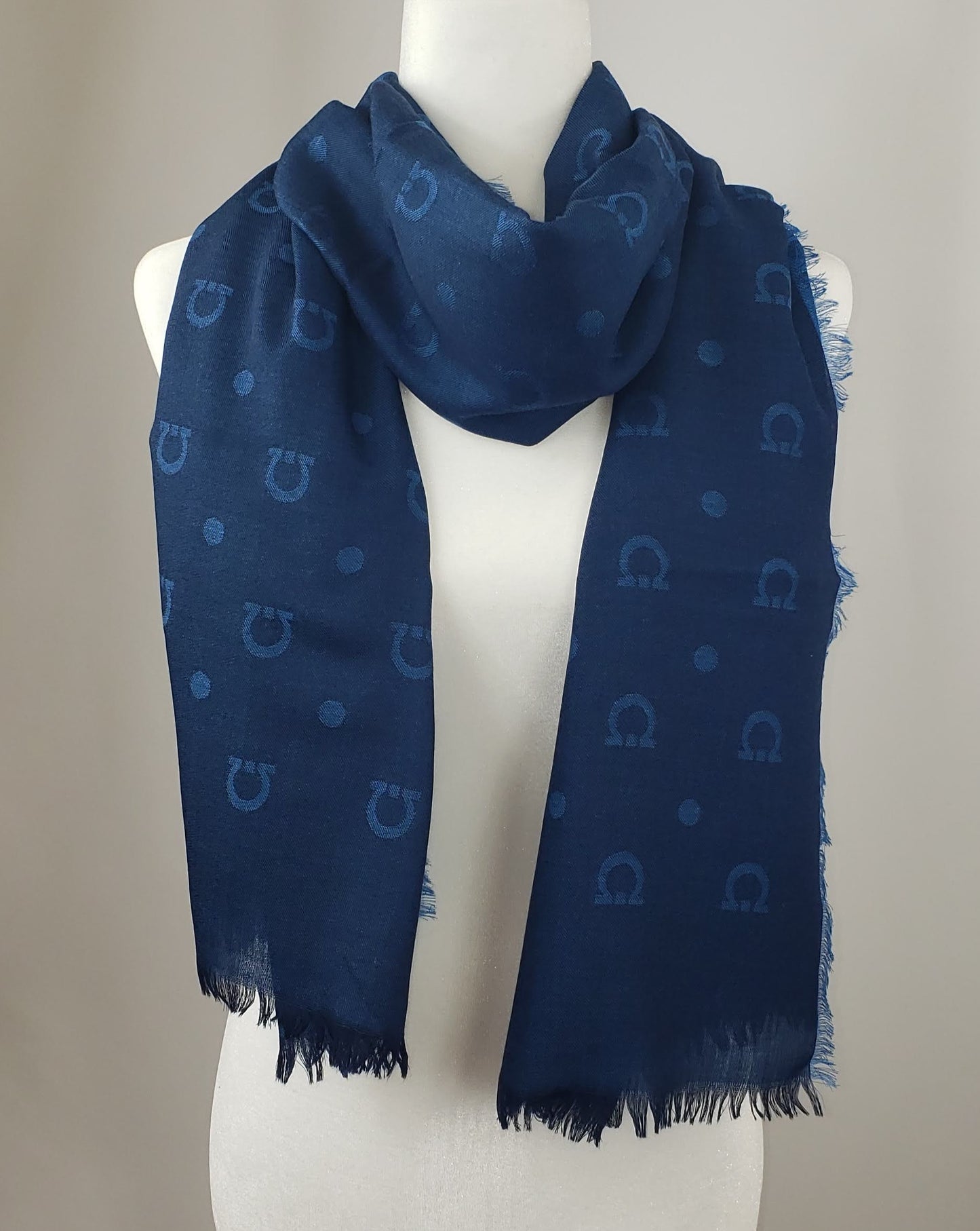 Salvatore Ferragamo Scarf in Gancini Blue