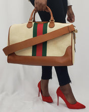 Load image into Gallery viewer, Gucci Travel Duffel Bag with Web in Beige