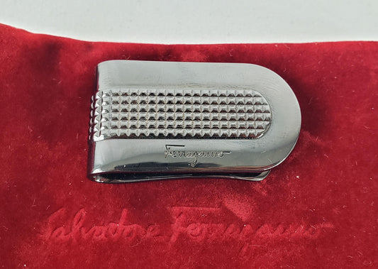 Salvatore Ferragamo Money Clip in Gun Metal