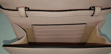 Load image into Gallery viewer, Made in Perfect Pink with an adorable gold bee accent and &quot;blind for love&quot; lettering, this small purse is a great addition to your look! Supple leather comes together with a snap closure for a simplistic, elegant design. The interior is spacious enough to hold your beloved devices, and also has 4 card slots to keep you organized. Use as a crossbody bag or remove the strap and use it as a clutch.
