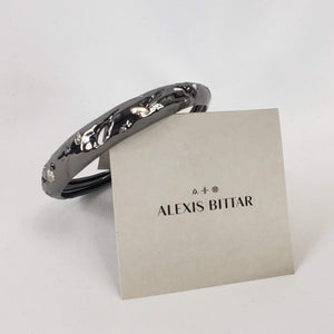Alexis Bittar Skinny Tapered Rocky Metal Bangle Bracelet in Silver