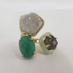 Alexis Bittar Druzy Stone Cluster Cocktail Ring in Gold