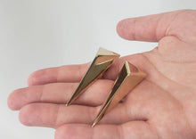 Load image into Gallery viewer, Alexis Bittar Pyramid Clip on Earrings in Gold