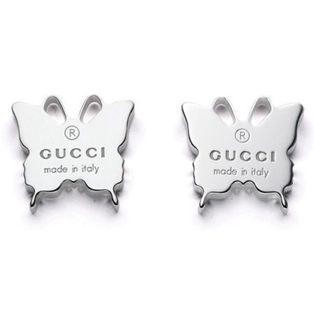 Gucci Logo Butterfly Post Earrings in Sterling Silver