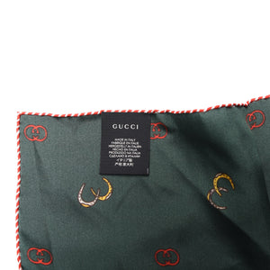 Gucci GG Horseshoe Print Pocket Square in Green