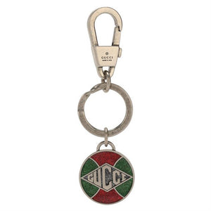 Gucci Green and Red Sparkle Keychain in Silver