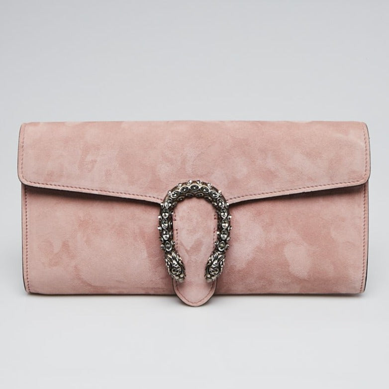 Gucci Dionysus Suede Clutch Bag in Pink