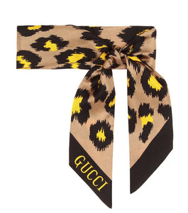 Gucci Silk Neck Bow in Leopard Print