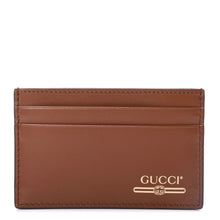 Load image into Gallery viewer, Gucci Print Logo Leather Cardholder in Brown