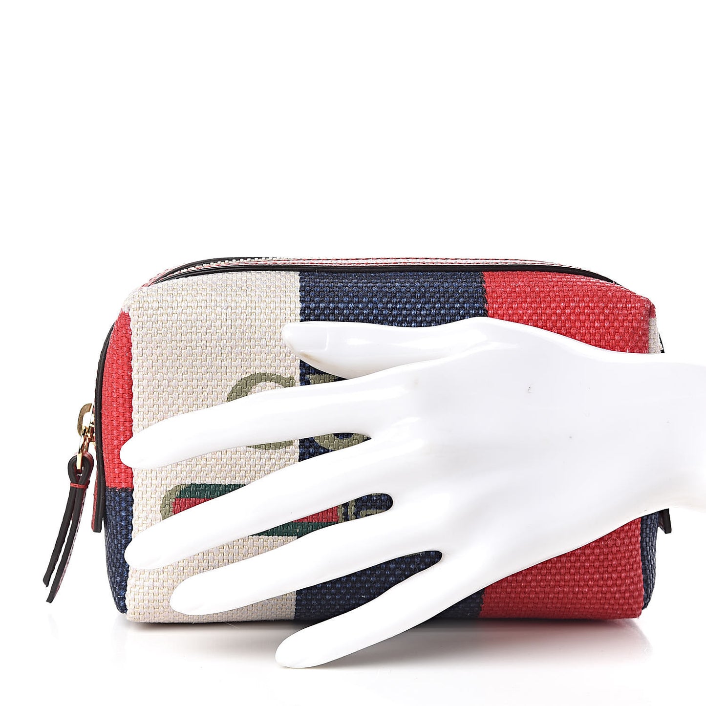 Gucci Sylvie Stripe Travel Pouch in Red, White and Blue