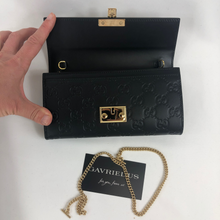 Load image into Gallery viewer, Gucci Padlock Continental Wallet on a Chain in Black