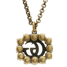 Load image into Gallery viewer, Gucci Red Crystal Double G Marmont Necklace in Gold