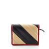 Load image into Gallery viewer, GUCCI Vintage Effect Calfskin Matelasse Diagonal Torchon GG Marmont Card Case in Black and Beige