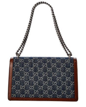 Load image into Gallery viewer, Gucci Small Dionysus Shoulder Bag in Blue and Ivory GG