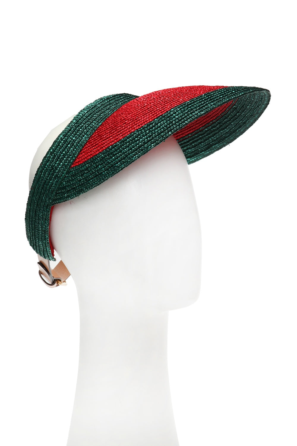 Gucci Manuel Straw Visor in Green
