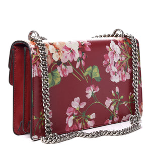 Gucci Small Dionysus Blooms Leather Shoulder Bag in Red