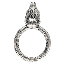 Load image into Gallery viewer, Gucci Anger Forest Wolf Head Ring in Sterling Silver