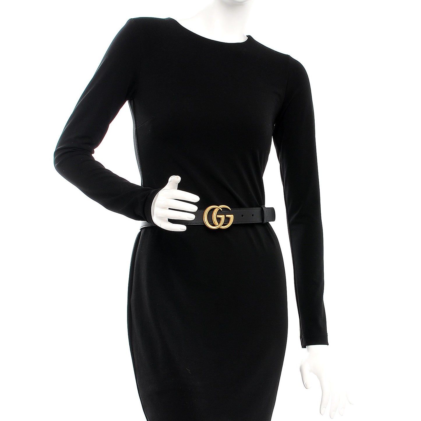 Gucci Black Belt with GG Buckle