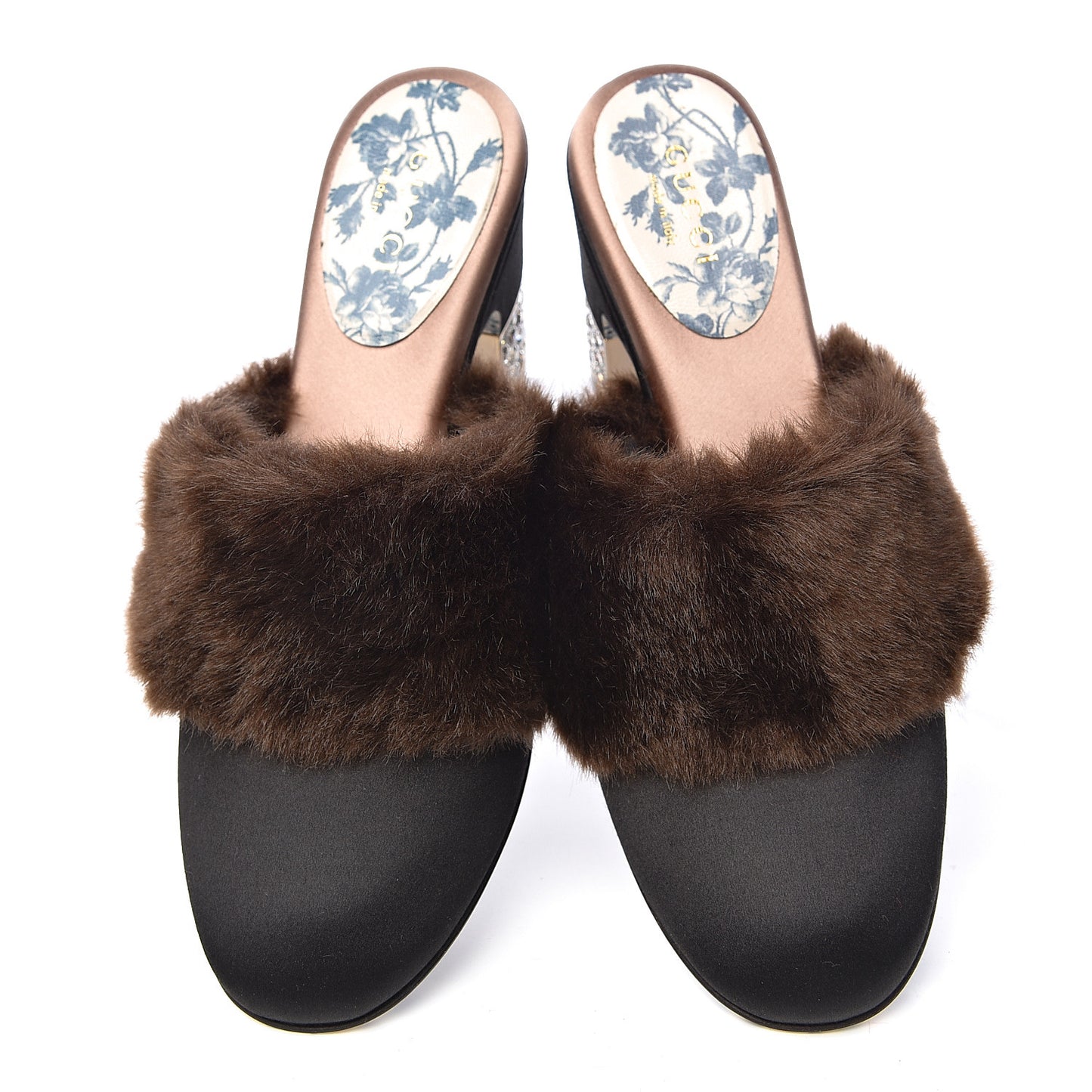 Gucci Mink Candy Embellished Mules in Black
