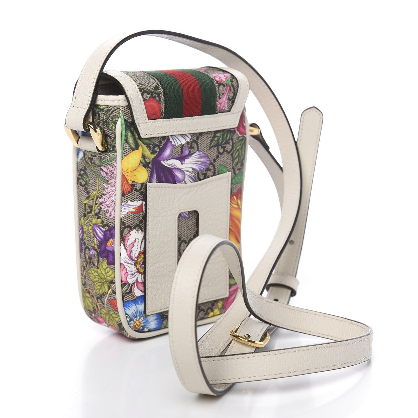 Gucci Ophidia Flora GG Crossbody Shoulder Bag in White