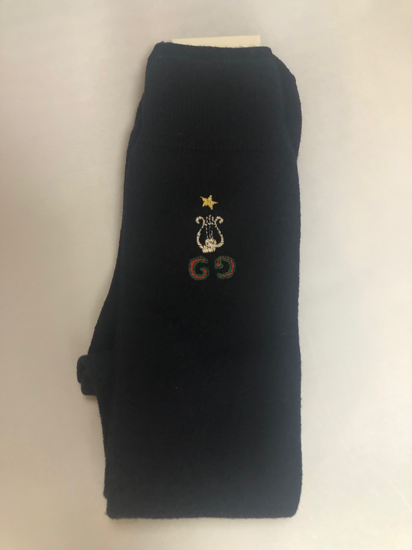 Gucci GG Lyre and Star Long Socks in Midnight Blue