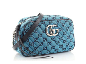 Gucci Small GG Marmont Shoulder Bag in Blue