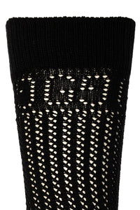 Gucci Knit Knee High Socks with GG Logos in Black