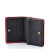 GUCCI Vintage Effect Calfskin Matelasse Diagonal Torchon GG Marmont Card Case in Black and Beige