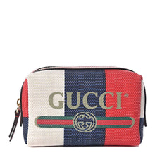Load image into Gallery viewer, Gucci Sylvie Stripe Travel Pouch in Red, White and Blue