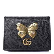 Load image into Gallery viewer, Gucci Linea Farfalla Leather Butterfly Card Case in Black