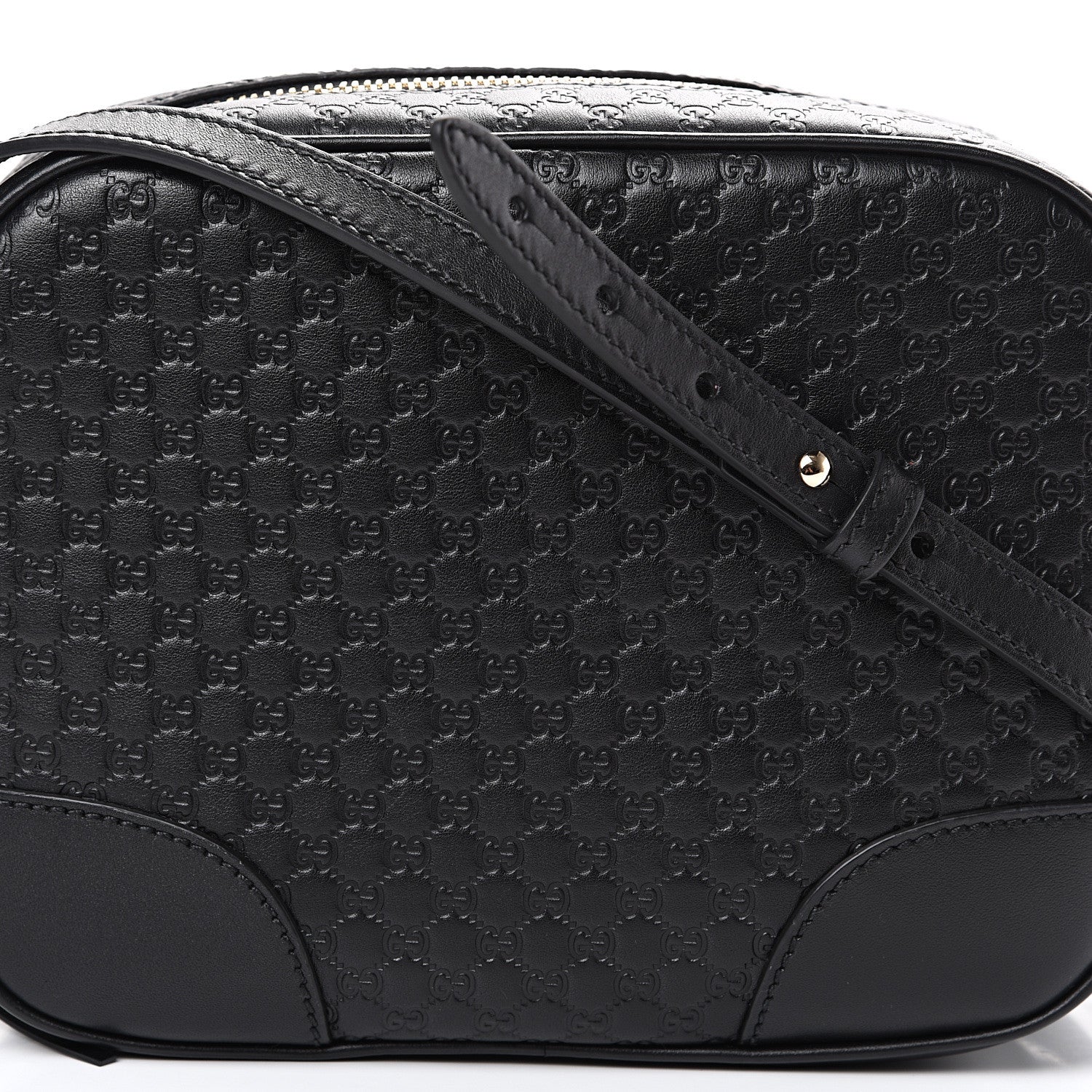 Gucci Bee Web Camera Bag Leather Black 1857018