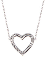 Load image into Gallery viewer, Judith Ripka Half Braided Heart Necklace in Sterling Silver