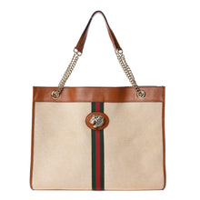 Load image into Gallery viewer, Gucci Rajah Large Canvas Tote Bag in Beige