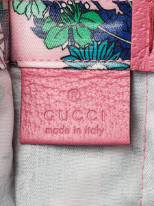 Gucci Monte Carlo Floral Logo Print Tote in Dry Rose