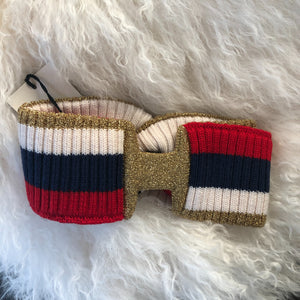 Gucci Woven Indilus Headband in Red and Ivory