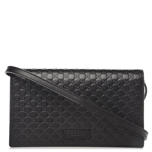 Gucci Microguccissima Leather Shoulder Bag in Black