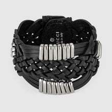 Load image into Gallery viewer, Gucci GG Marina Braided Leather Bracelet in Black