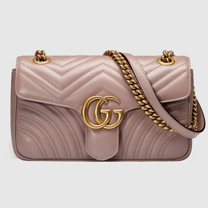 Gucci GG Marmont Matelassé Shoulder Bag in Dusty Pink –